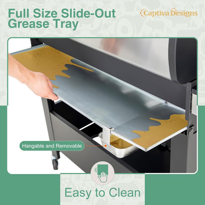 Captiva Designs 6-Burners Propane Gas BBQ Grill with Side Burner & Porcelain-Enameled Cast Iron Grate for Outdoor Kitchen & Backyard Barbecue, 65,800 BTU Output,665 SQ.IN. Cooking Area,Stainless Steel