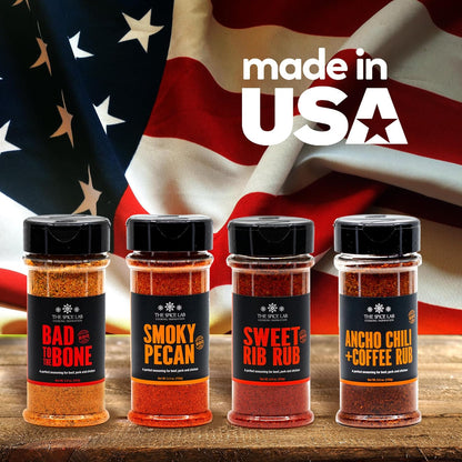 BBQ Barbecue Spices and Seasonings Set - Ultimate Grilling Accessories Set - Gift Kit for Barbecues, Grilling, and Smoking - Great Gift for Men or Gift for Dad Made in the USA