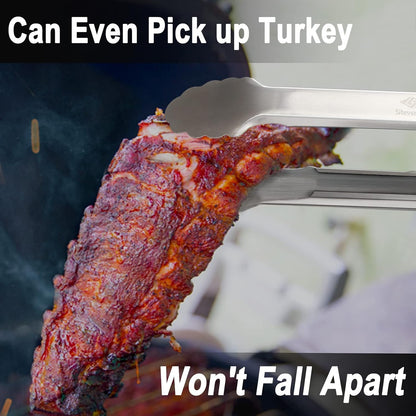 STEVEN-BULL S Heavy Duty BBQ Grill Tongs and Spatula for Outdoor Grill, 17” Long 5-In-1 Grill Spatula Comes with an 16” Long Locking Kitch Tongs, Best BBQ Gift for Barbecue Grilling Master