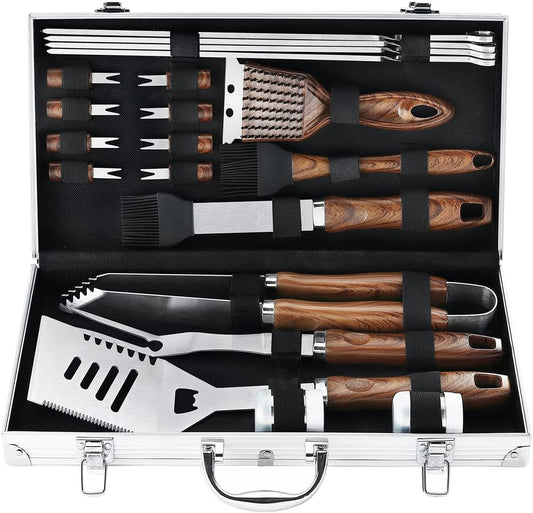 21PCS Professional Stainless Steel Grill Accessories Set for Men Dad Women - Perfect Grill Gift on Father'S Day, Christmas, Birthday - Complete BBQ Kit for Outdoor Camping Barbecue