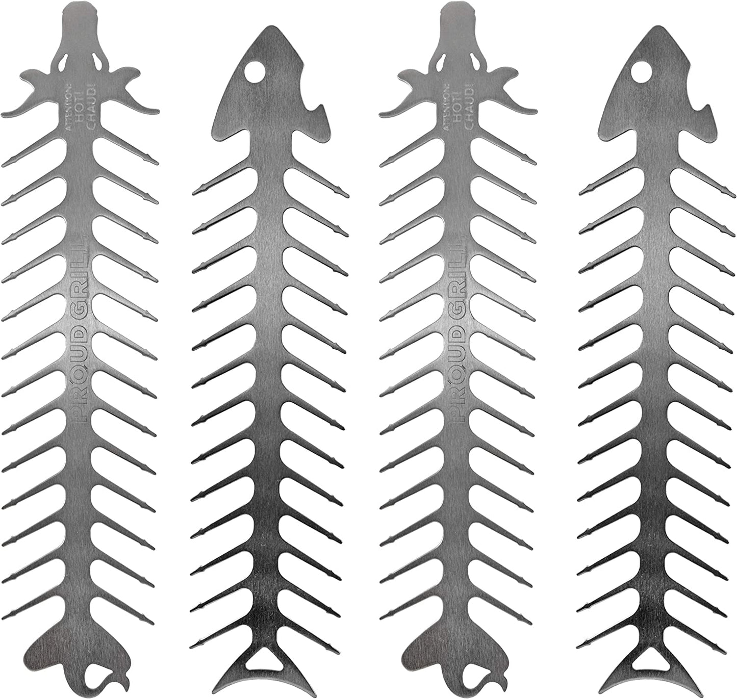 Proud Grill Slide & Serve BBQ Skewers - Set of 4 Stainless Steel Reusable Barbecue Skewers | Ideal for Grilling Shish Kabobs | Use for Beef, Pork, Chicken, Vegetable and Shrimp Kabobs.