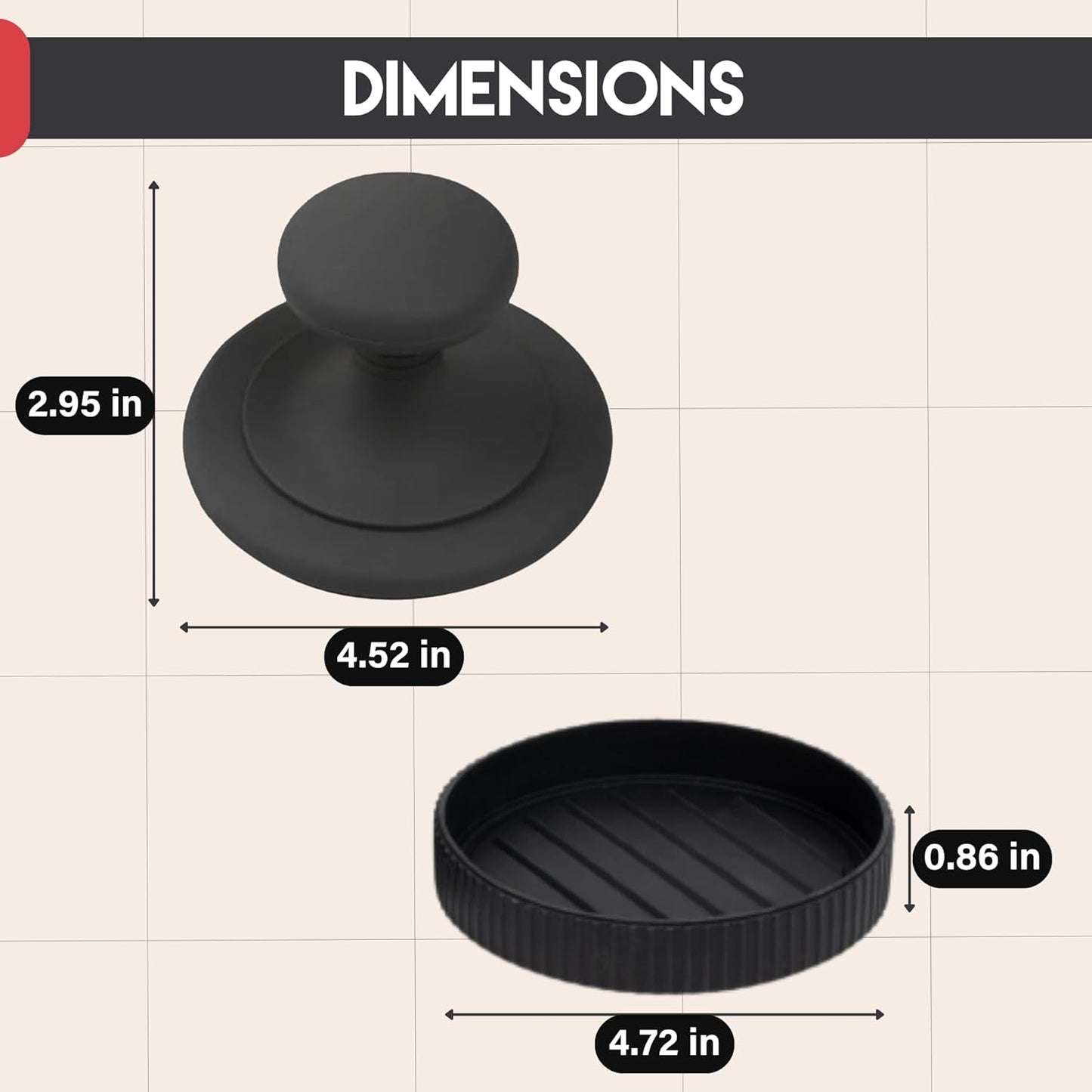 Burger Patty Maker W/100 Unbleached Patty Papers - Hamburger Press Patty Maker for 4.5-6" Hamburger Patties - Non Stick Silicone Burger Press Patty Maker - Dishwasher Safe Hamburger Patty Maker