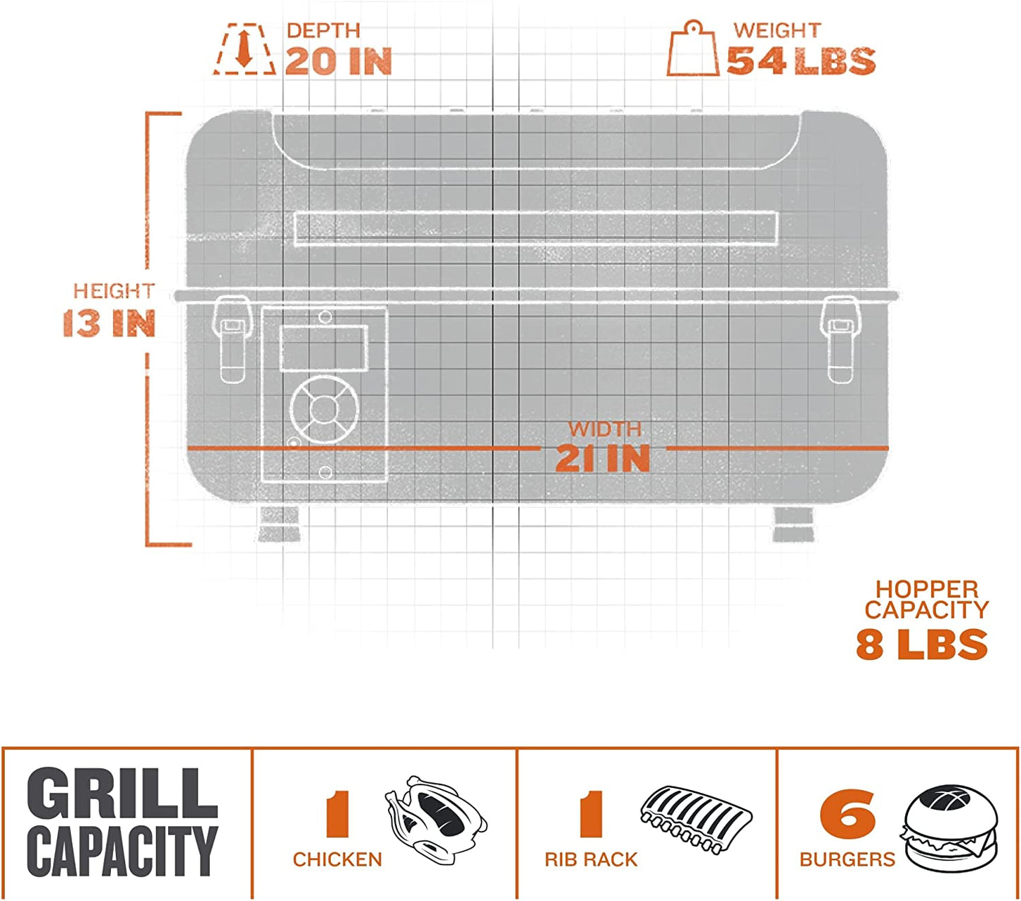 Grills Ranger Portable Wood Pellet Grill and Smoker, Black Small