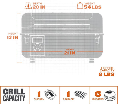 Grills Ranger Portable Wood Pellet Grill and Smoker, Black Small