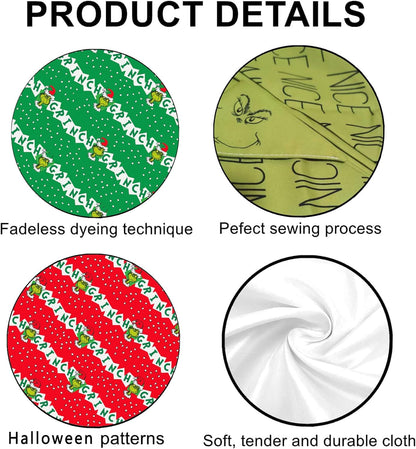 Christmas Dog Bandanas, Double Sided 2 Pack Holiday New Year Puppy Bandanas, Girnch Smile Square Dog Kerchief Merry Christmas Dogs Gifts (05)