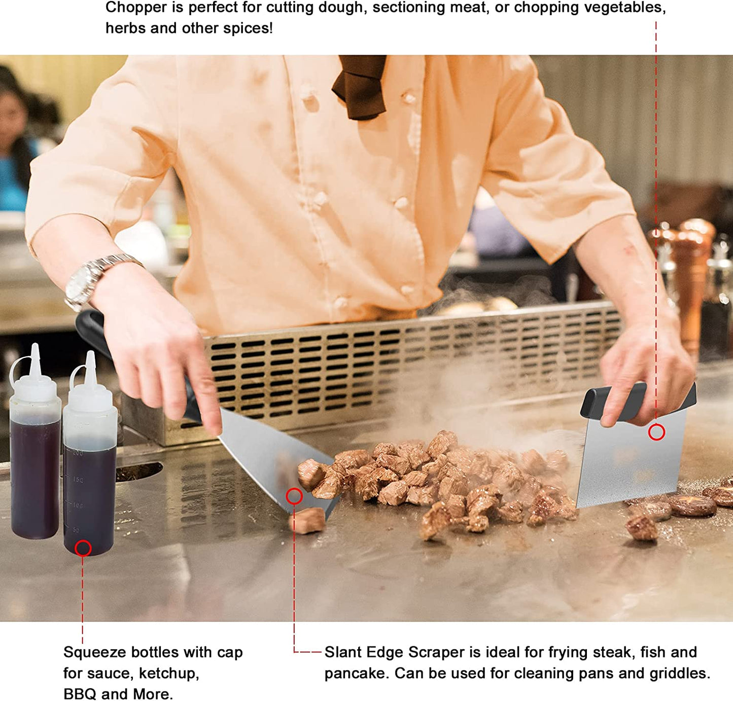 138PCS Griddle Accessories Kit,Grill Accessories for Blackstone Flat Top Set and Camp Chef,Grill Spatula,Scraper,Griddle Cleaning Kit Carry Bag for Hibachi Grill, Men Outdoor BBQ with Meat Injector