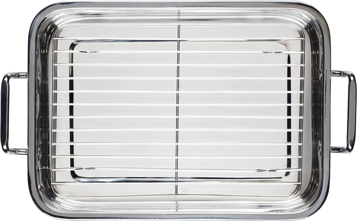 Farberware Classic Traditions Stainless Steel Roaster/Roasting Pan with Rack, 17 Inch X 12.25 Inch