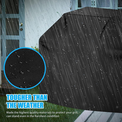 CUSSIOU Grill Cover BBQ Grill Cover 600D Heavy Duty Waterproof Gas Grill Cover, Barbecue Grill Covers for Weber, Brinkmann, Char Broil Grills Cover (59" L X 24" W X 46" H, Black)