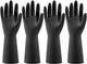 4 Pairs Rubber Kitchen Dishwashing Gloves - Reusable Household Cleaning Gloves for Washing Dishes and Cleaning Tasks, Flexible Durable and Non-Slip (Medium, Black)