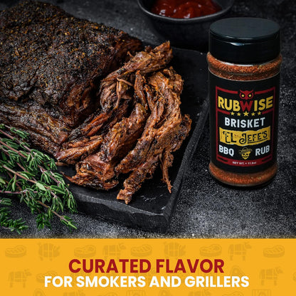 Texas Style Brisket Rub & El Jefe Rub by Rubwise | BBQ Rub & Spices for Smoking & Grilling | Beef Seasoning Dry Rub | Great on Brisket, Steaks, Ribs, Burgers & More (1Lb Each)