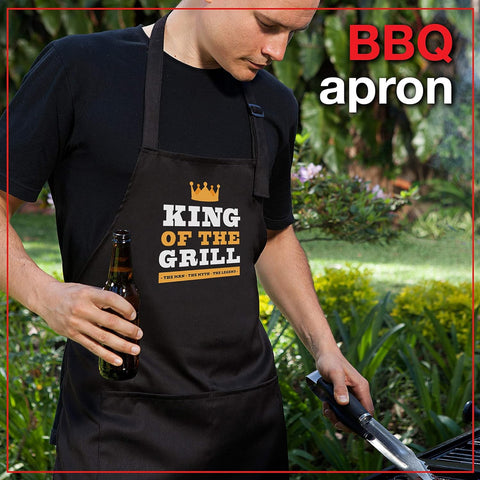 Image of Aprons for Men | Premium Quality Funny Aprons | Best for BBQ, Grilling and Cooking | Chef Kitchen Grilling Apron