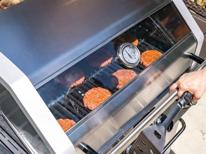 Monument Grills Larger 4-Burner Propane Gas Grills Stainless Steel Cabinet Style with Side & Infrared Side Sear Burners with Stainless Steel Rotisserie Kit(2 Items)