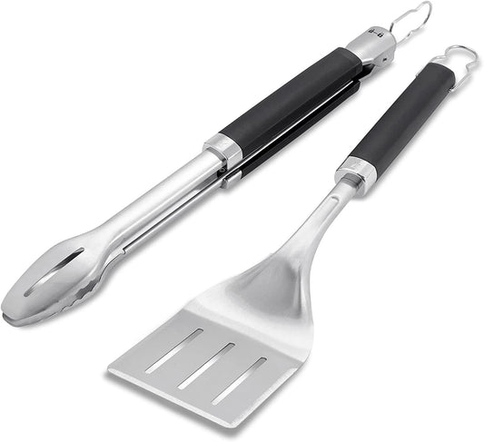 Precision Tongs & Spatula Grilling Tool Set, Stainless Steel