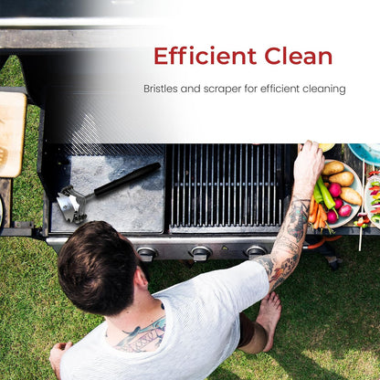 Clean Grill Superior BBQ Grill Brush - Efficient, Safe Wire Bristle Barbecue Cleaning Tool - Extra Strong Cleaner, for Grill Lovers, Ideal for Cleaning Any BBQ Grill