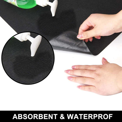 under Grill Mat, 40 X 60 Inches Absorbent Oil Pad Protects Decks and Patios, Reusable and Waterproof, Black