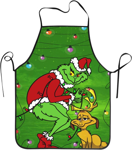 Image of Christmas Apron for Women Bib Kitchen Aprons Holiday Apron for Party Christmas Decor