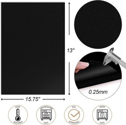 Ubeesize Grill Mats for Outdoor Grill Set of 6 - Heavy Duty Non-Stick BBQ Grilling Mat & Oven Liner, Reusable, Easy to Clean - Works on Oven, Gas, Charcoal, and Electric BBQ - 15.75 X 13 Inch
