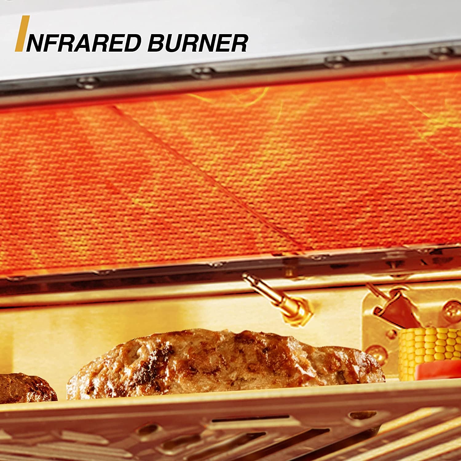 Portable Infrared Broiler Propane Gas Grill, 1500 Degree Stainless Steel Tabletop Quick Cooking Steak Grill for Meat, Seafood, Veggies