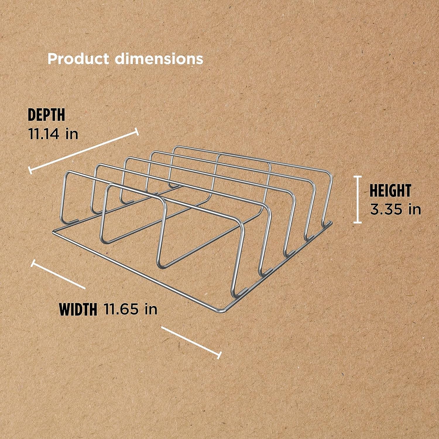 Ninja XSKRACKXL Woodfire Rib Rack, Compatible with OG800 and OG900 Series, Smokes 4 Full Racks of Ribs, Elevates Ribs for All-Around Airflow, Even Bark, Steel, Silver