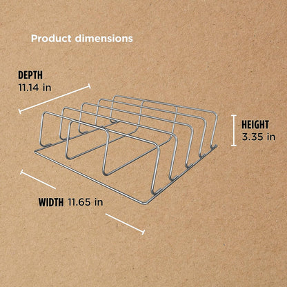 Ninja XSKRACKXL Woodfire Rib Rack, Compatible with OG800 and OG900 Series, Smokes 4 Full Racks of Ribs, Elevates Ribs for All-Around Airflow, Even Bark, Steel, Silver