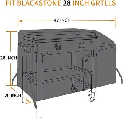 28 Inch Griddle Cover-Bbq Accessories for Blackstone 28" Outdoor Flat Top Gas Griddle Grill and Other Similar 28In Griddle Cooking Station,Black,600D Water Proof Canvas