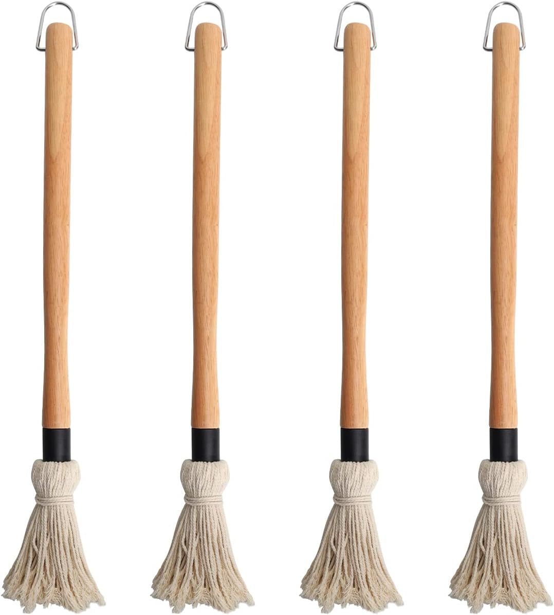 Safbbcue Barbecue Sauce Basting Brushes Mops for Grilling Ribs, Chicken, Brisket, and Other Meats Spreading Marinade/Oil, Easy to Use and Clean -18", 4Pcs
