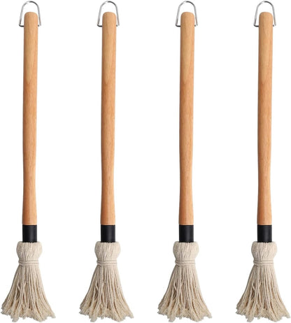 Safbbcue Barbecue Sauce Basting Brushes Mops for Grilling Ribs, Chicken, Brisket, and Other Meats Spreading Marinade/Oil, Easy to Use and Clean -18", 4Pcs