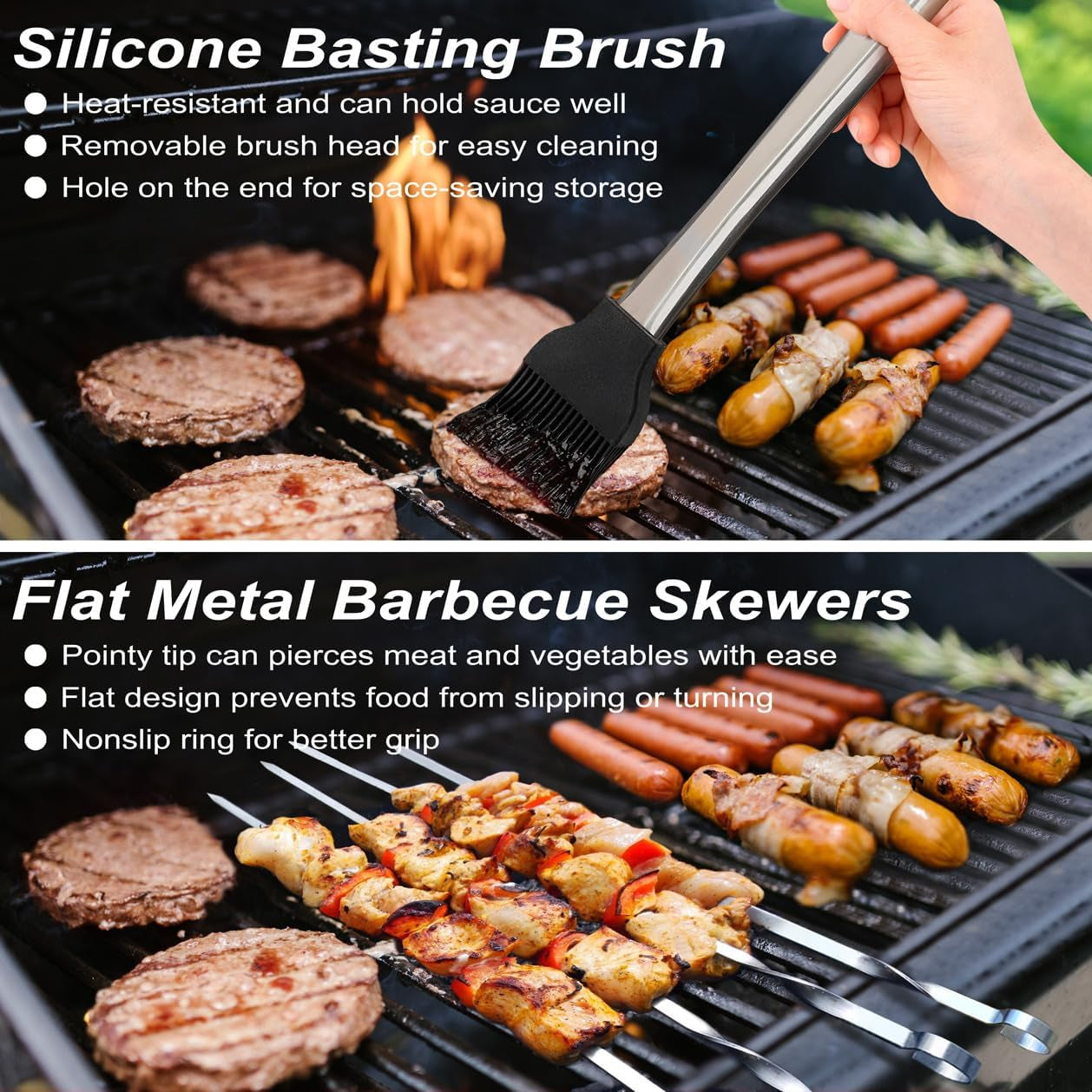 22PCS Heavy Duty Grill Accessories for Outdoor Grill Utensils Set Thicker Stainless Steel BBQ Tools Grilling Tools Set, Deluxe Barbecue Accessories Set Christmas Birthday Gifts for Men Women