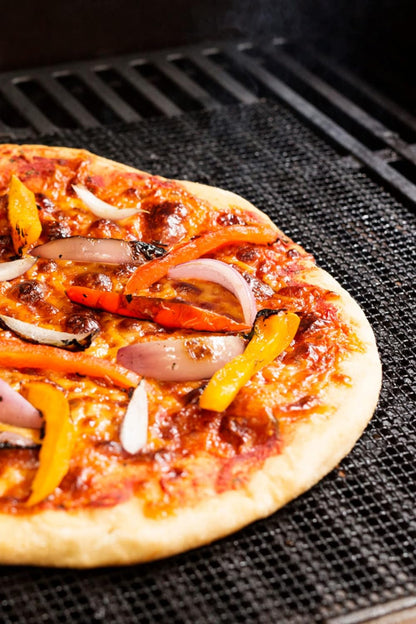 BBQ Grill Mats Non Stick Grill Toppers- Extra Large Cut to Fit - Pizza Oven Screen - Heavy Duty PFOA Free Grill Mesh Set of 2