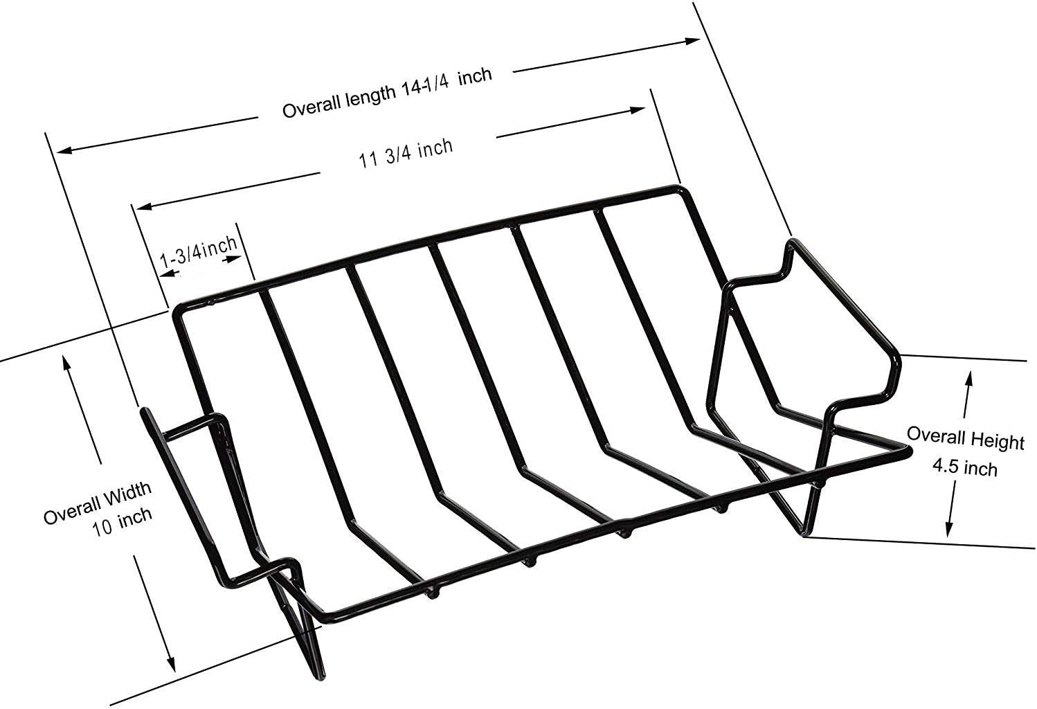 BBQ Rib Racks for Smoking and Grilling,Turkey Roasting Rack Roast Rack Dual Purpose Fit for Large Big Green Egg and Kamado Joe,Primo,Vision,18 Inches and Bigger Grill
