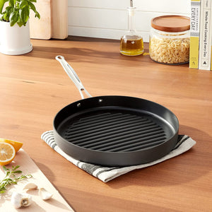 630-30 Chef'S Classic Nonstick Hard-Anodized 12-Inch round Grill Pan,Black