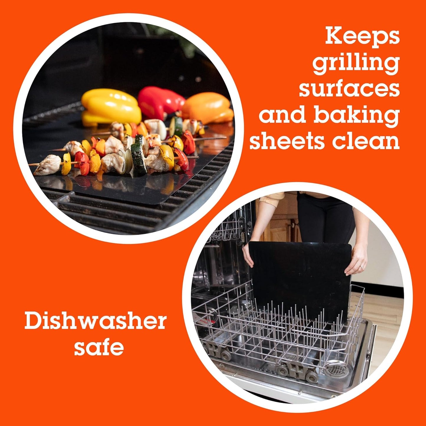 Grilling Mat 2 Pack (13.25"X18")- Heavy Duty 100% Non-Stick Reusable BBQ Grilling Sheet & Pan Liner - Use in Outdoor Barbecue Grill & Indoor Oven - Heat Safe up to 500° F - Great Gift for Father'S Day