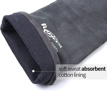 Welding Gloves 16 Inches,662℉,Heat Resistant Leather Forge/Mig/Stick Welding Gloves Heat/Fire Resistant, Mitts for Oven/Grill/Fireplace/Furnace/Stove/Pot Holder/Bbq/Animal Handling-Grey