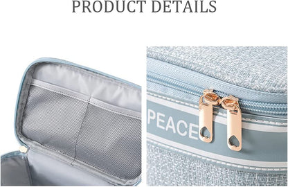 Makeup Bag Cosmetic Storage Case Travel Portable Organizer for Makeup Cosmetic Skincare, Girls, Women (Blue)