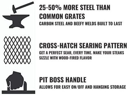 Fire Pit Grilling Grate - High Temperature round Outdoor Cooking BBQ Firegrate for Outdoor Pits and Campfire - 34”