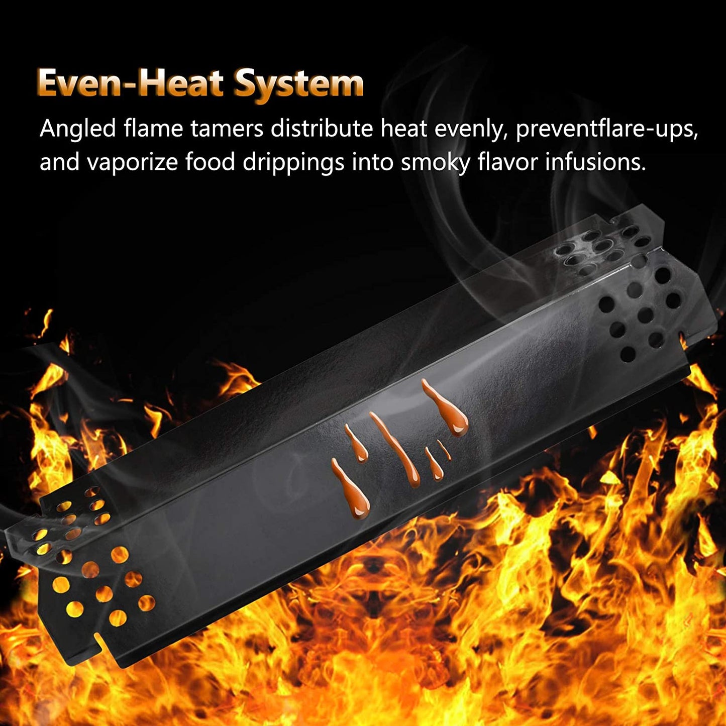 Grill Replacement Parts for Nexgrill 720-0830H, 4 Pack Grill Burner Tubes and Heat Plate Shields for Home Depot Nexgrill 4 Burner 720-0830H, Nexgrill 720-0864, 720-0864M Gas Grills