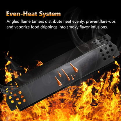 Grill Replacement Parts for Nexgrill 720-0830H, 4 Pack Grill Burner Tubes and Heat Plate Shields for Home Depot Nexgrill 4 Burner 720-0830H, Nexgrill 720-0864, 720-0864M Gas Grills