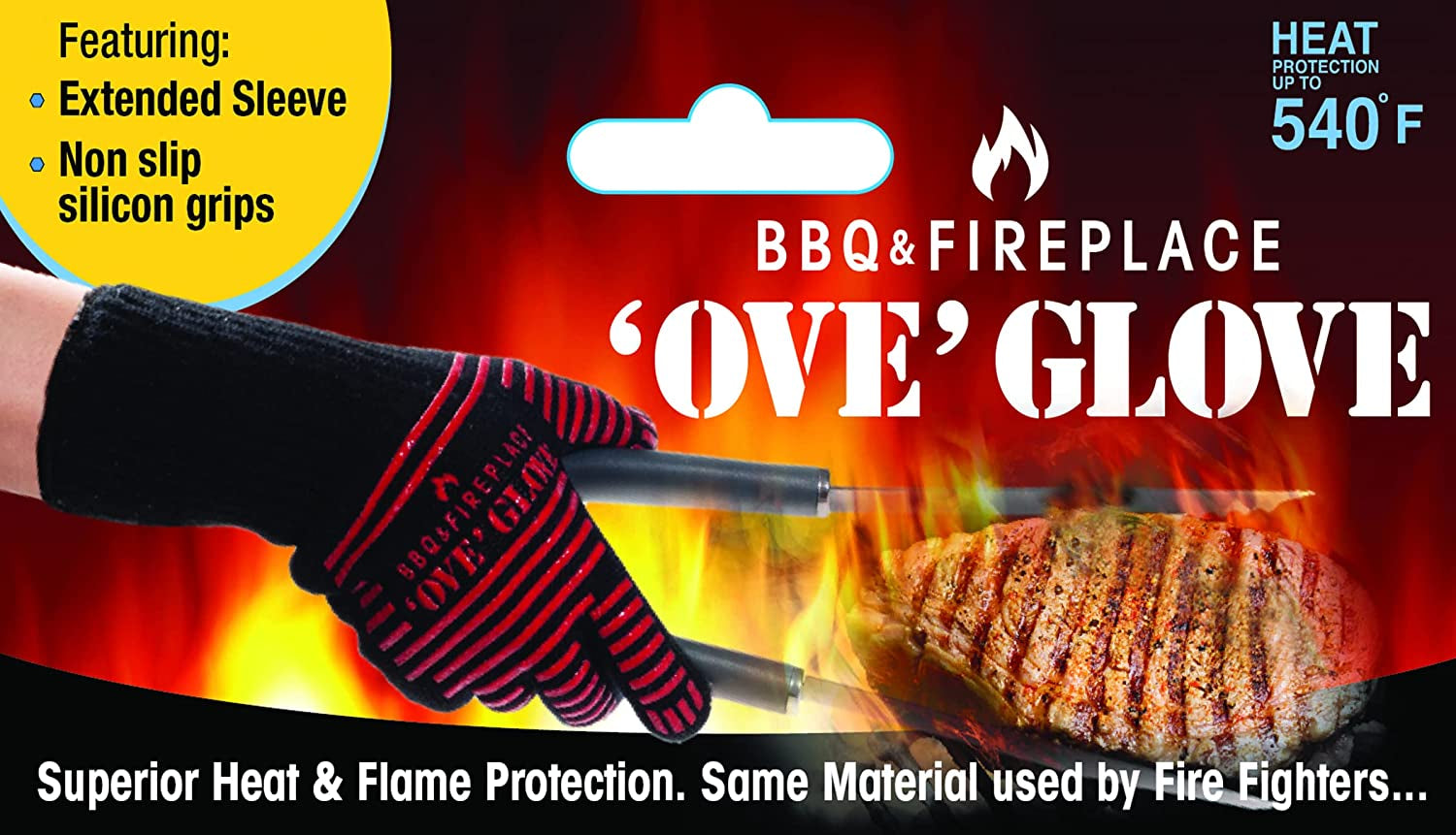 BBQ  - Superior Heat and Flame Protection - Extended Wrist for Additional Safety - Ideal for Outdoor Cooking, Grilling, Barbeque