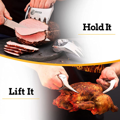 Meat Claws Meat Shredder for BBQ - Perfectly Shredded Meat, These Are the Meat Claws You Need - Best Pulled Pork Shredder Claw X 2 for Barbecue, Smoker, Grill (Solid Metal)