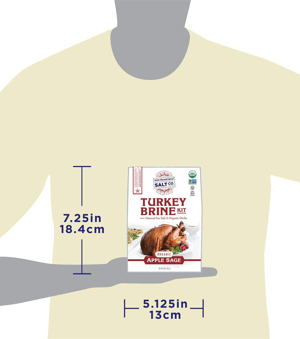 Organic Turkey Brine Kit - 16 Oz. Apple Sage with Brine Bag by San Francisco Salt Company