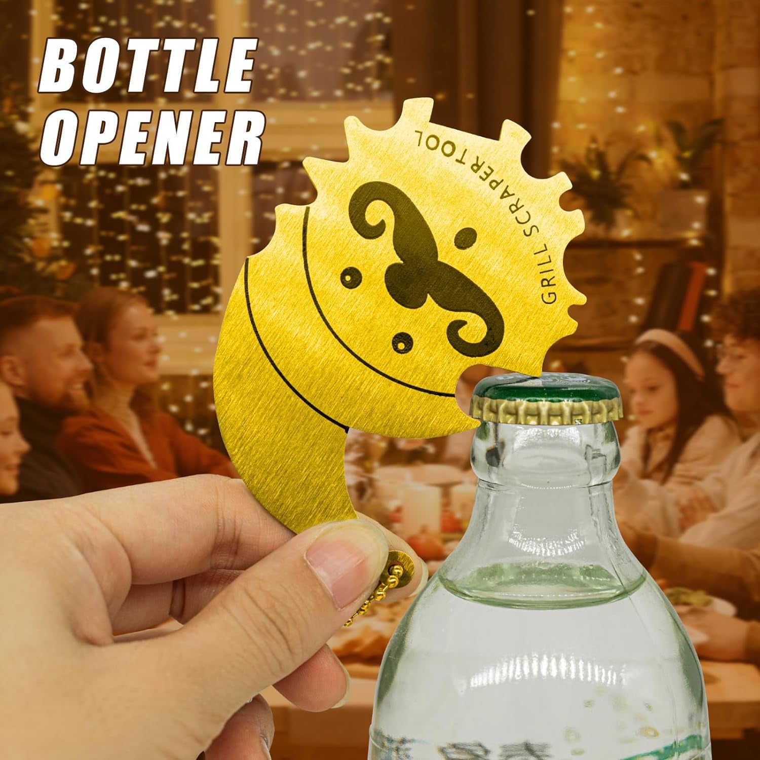 Xmas Gifts for Men Dad Boyfriend Husband Grill Brush and Scraper Bristle Free,Mens Stocking Stuffers,Bbq Accessories Grill Brush for Outdoor Grill,Kitchen Gadgets Cleaner(Gold)