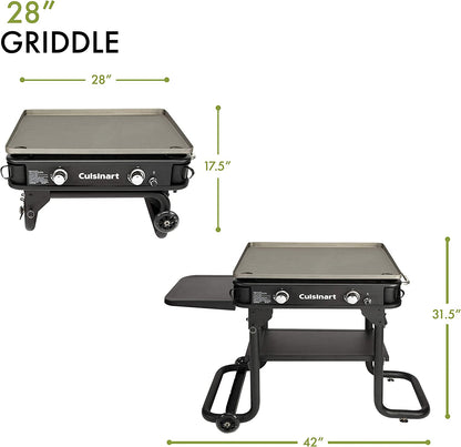 Flat Top Professional Quality Propane CGG-0028 28" Two Burner Gas Griddle
