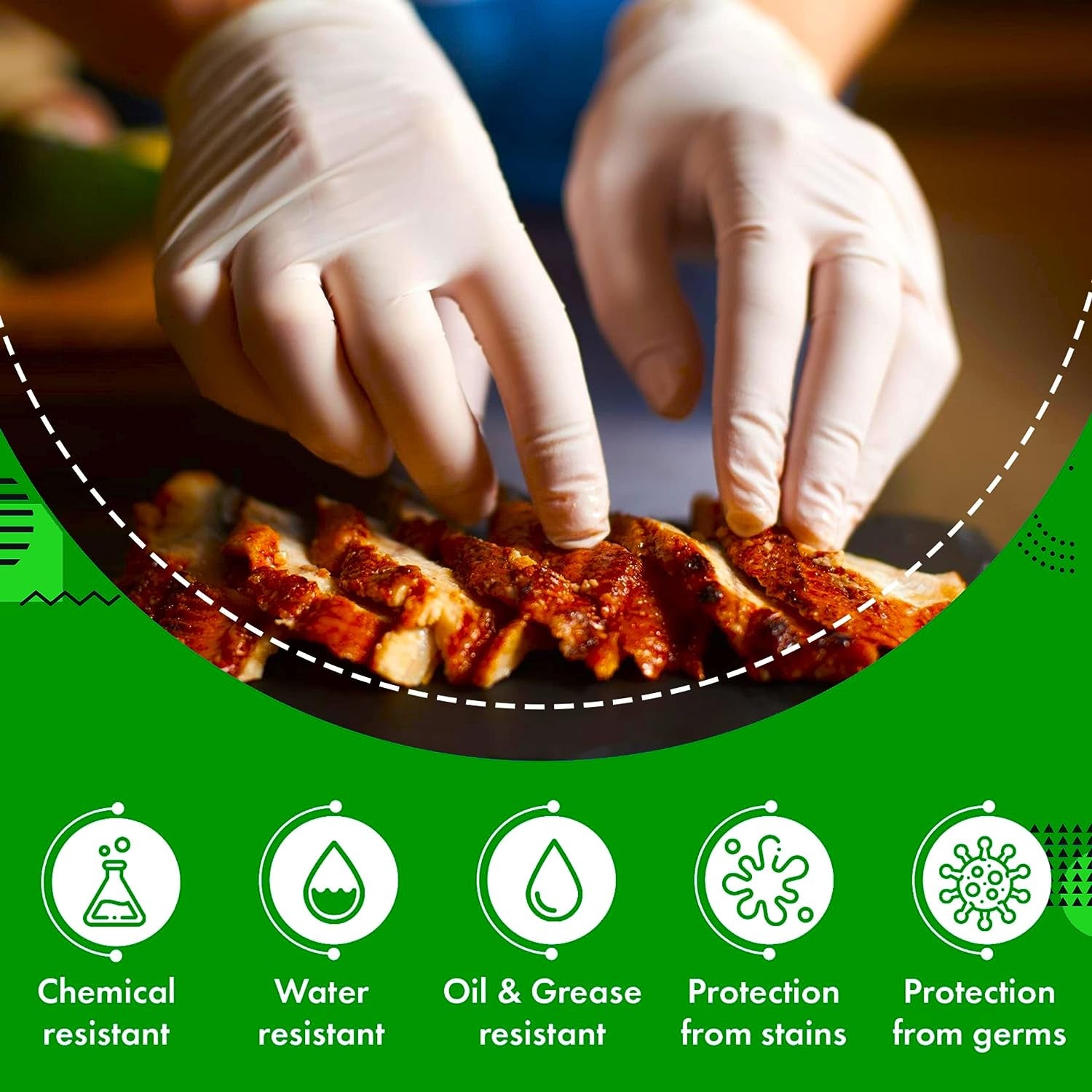 Disposable Latex Gloves for Kitchen and Cleaning Powder Free Size Large, 100