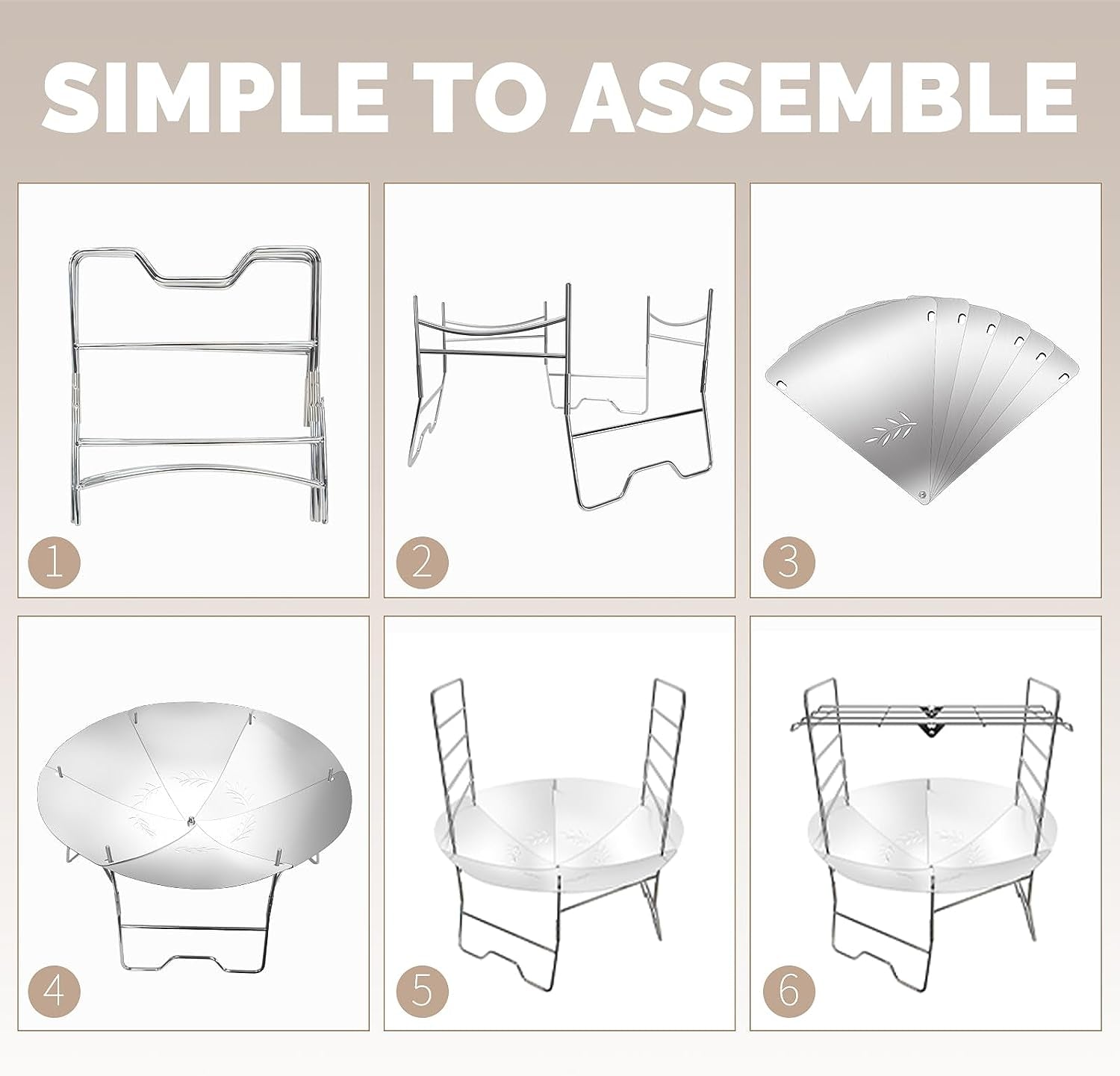 Actdoer Camping Fire Pit 17 Inch - 304 Stainless Steel Portable Fire Pit with Storage Bag for Outdoor Wood Burning, Camping, Backpacking, Outdoor Heating