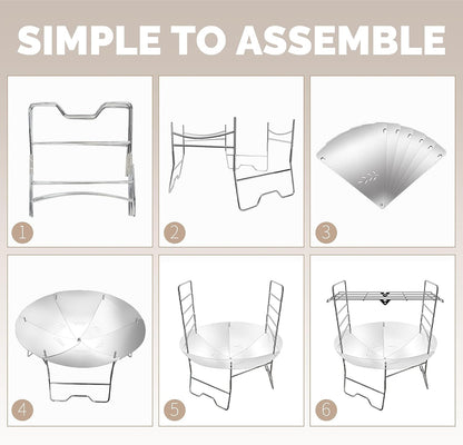 Actdoer Camping Fire Pit 17 Inch - 304 Stainless Steel Portable Fire Pit with Storage Bag for Outdoor Wood Burning, Camping, Backpacking, Outdoor Heating