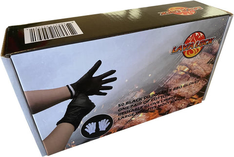 Image of Disposable Nitrile BBQ Gloves with Cotton Liners for Outdoor Cooking Grilling Smokers and Barbecue Competition
