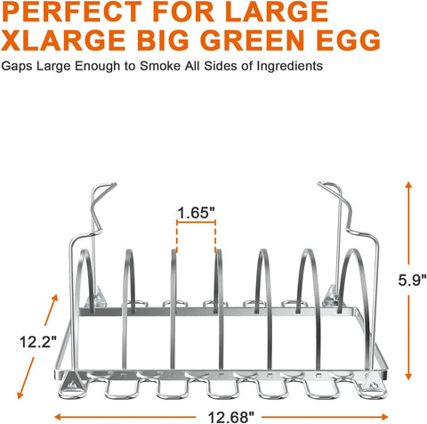 Image of BBQ Future 3-In-1 Rib Racks & Chicken Leg Rack for Grilling and Smoking - Premium Stainless Steel Foldable Rib and Drumstick Roasting Racks - Holds 1 Whole Chicken, 12 Chicken Leg Wing, 6 Large Ribs