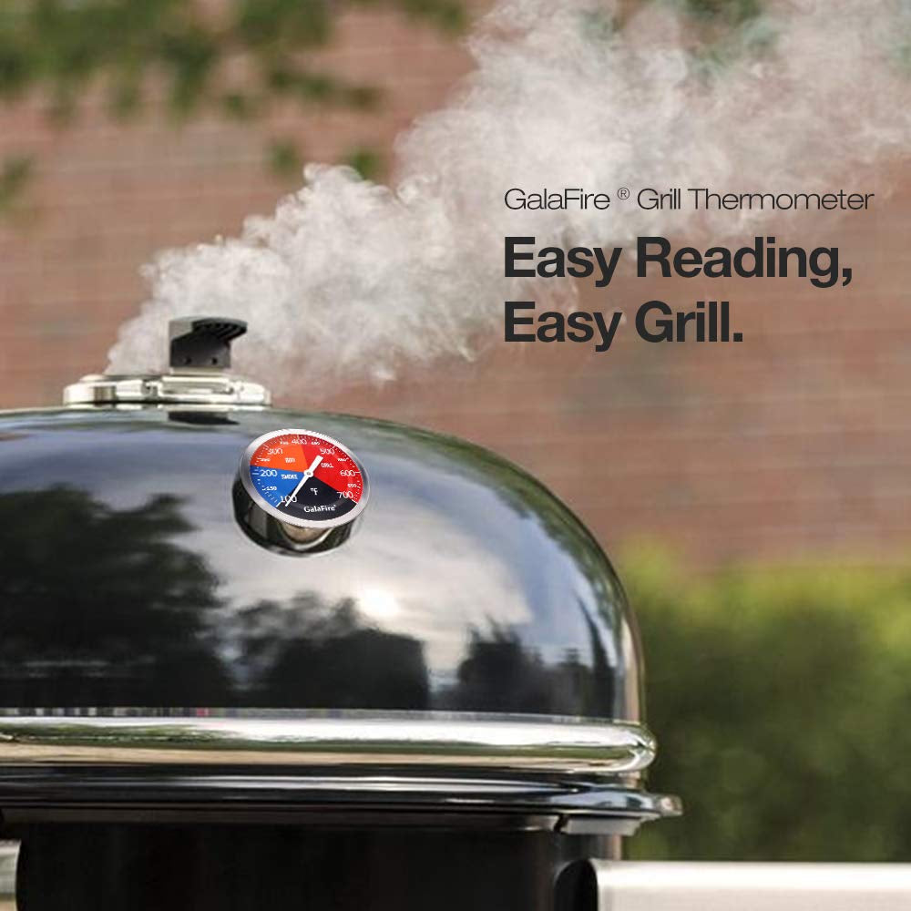 GALAFIRE 3 3/16 Inch BBQ Temperature Gauge for Smoker Wood Charcoal Pit, Large Face Grill Analog Thermometer