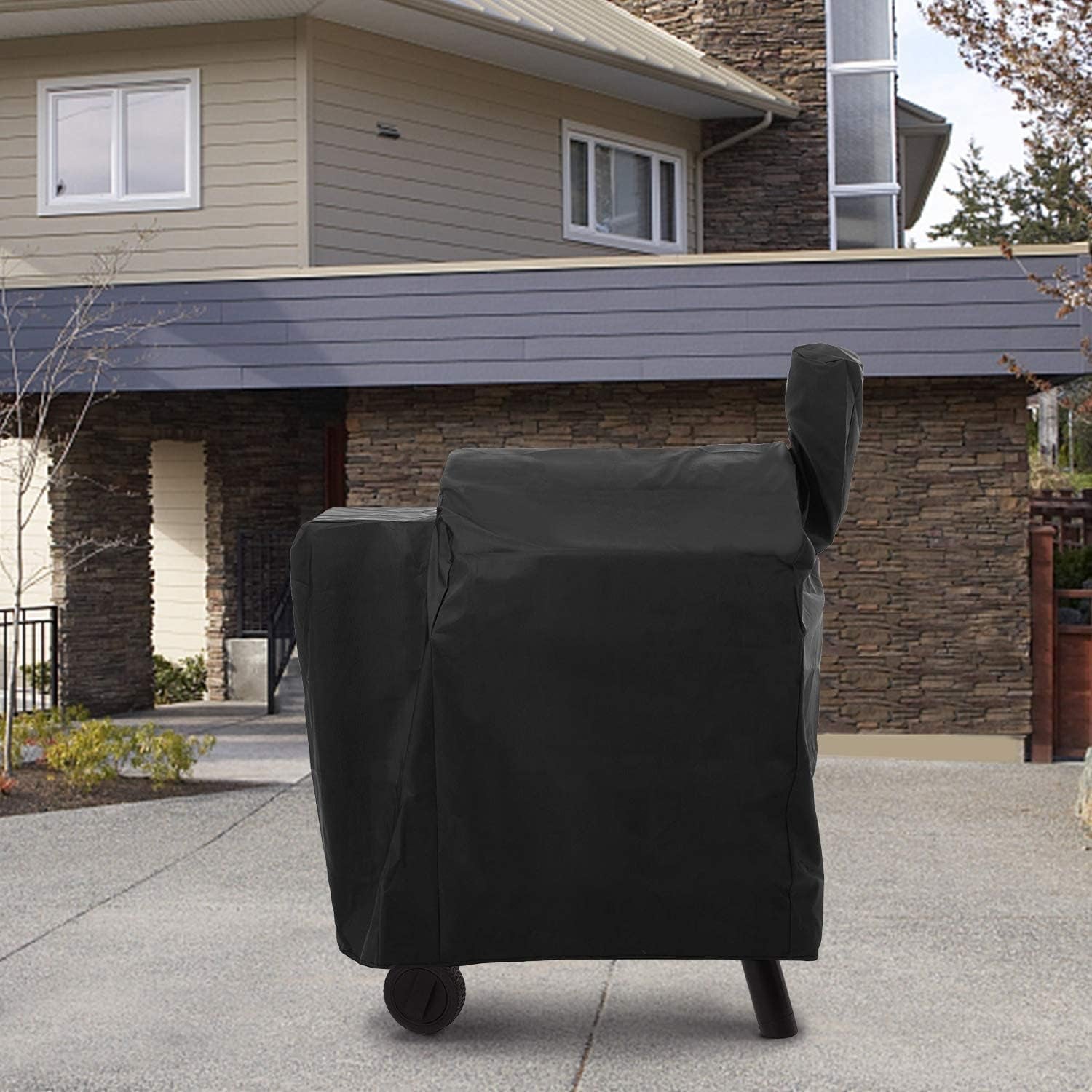 Outdoor Heavy Duty Waterproof Wood Pellet Grill and Smoker Cover, UV Resistant Full Length BBQ Grill Cover Compatible for Traeger 22 Series, Lil' Tex Grill and Z Grill, All Weather Protection