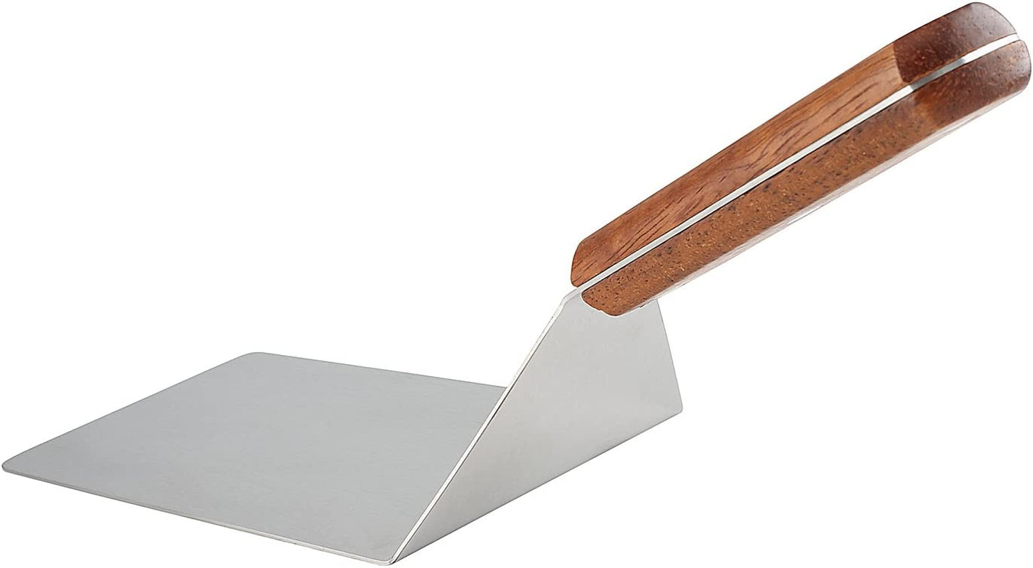 8” Extra-Large Sturdy Stainless Steel Spatula with Strong Wooden Handle – Professional Food Flipper Scraper for Grilling, Cooking, Baking for Your Home Kitchen and Restaurants